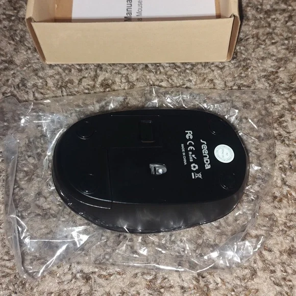 Seenda Wireless Mouse, 2.4 GHz Mouse with USB Receiver - Black Color